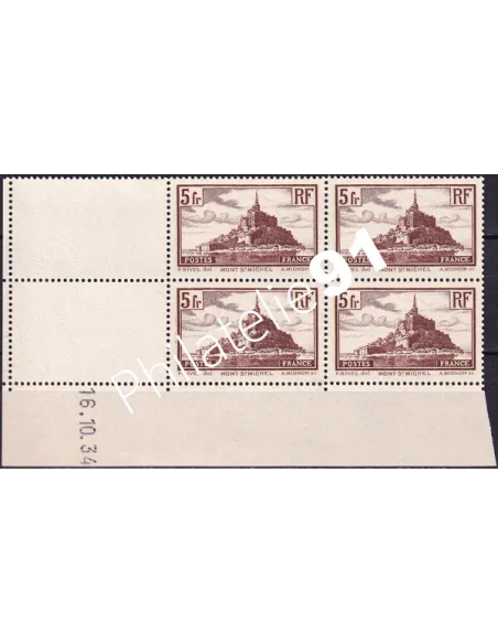 Coin daté sur Timbre n° 260, Collection timbres France