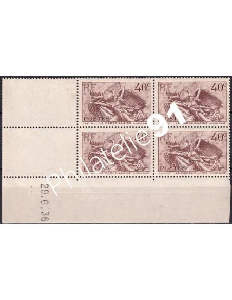 Coin daté sur Timbre n° 315, Collection timbres France