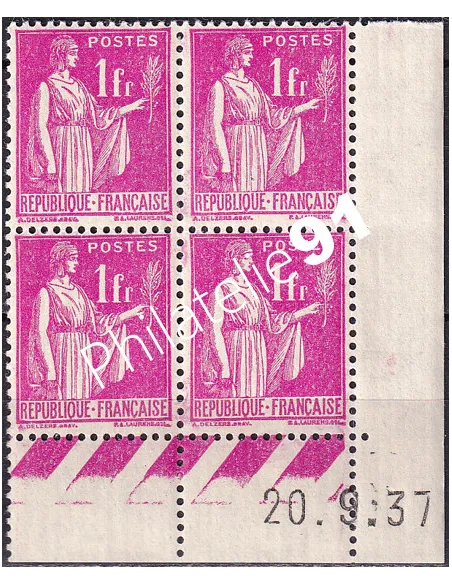 Coin daté sur Timbre n° 369, Collection timbres France