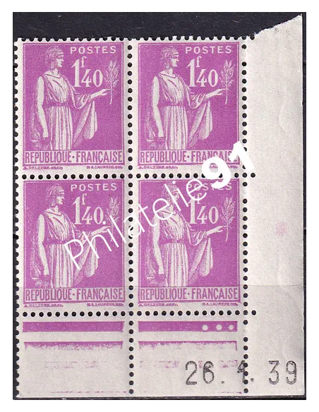 Coin daté sur Timbre n° 371, Collection timbres France