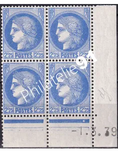 Coin daté sur Timbre n° 374, Collection timbres France