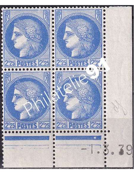 Coin daté sur Timbre n° 374, Collection timbres France