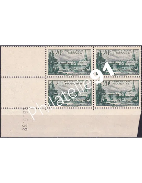 Coin daté sur Timbre n° 394, Collection timbres France
