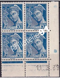 Coin daté sur Timbre n° 414A, Collection timbres France