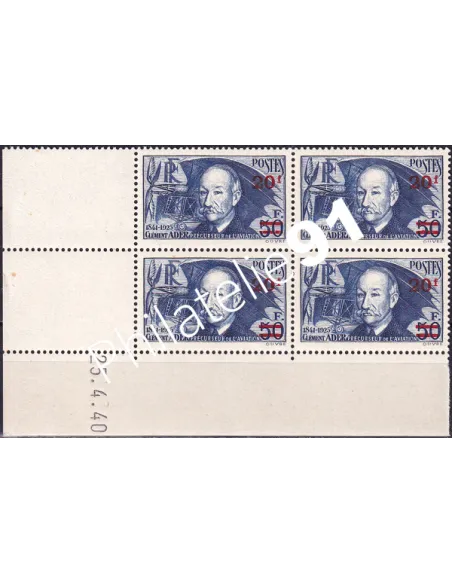 Coin daté sur Timbre n° 493, Collection timbres France