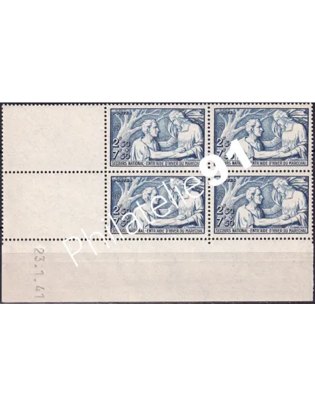 Coin daté sur Timbre n° 498, Collection timbres France