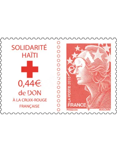 Timbre n° 4434 - "Solidarité Haïti"  Marianne Rouge