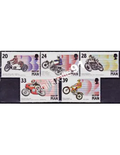 Ile de Man, timbres n° 586 à 590, motos, collection Timbres d'Europe