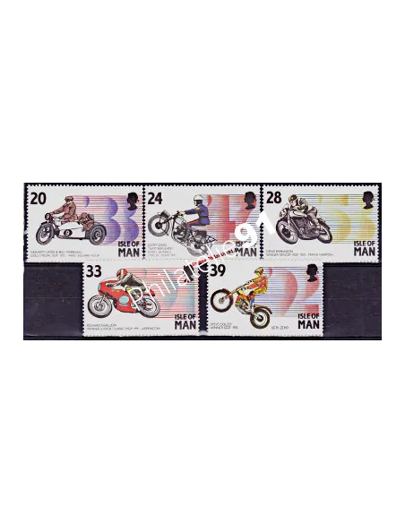 Ile de Man, timbres n° 586 à 590, motos, collection Timbres d'Europe