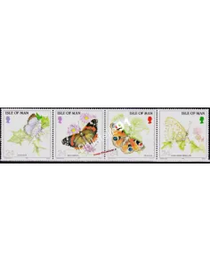 Timbre d'ILE DE MAN - n° 595 à 599, papillons, timbres d'Europe