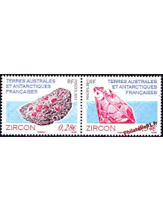 TAAF, n° 578 et 579, minéral Zircon, Collection timbres Dom-Tom