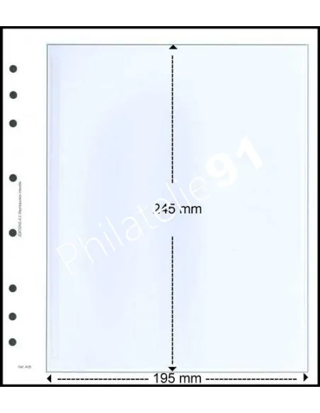Matériel de philatélie - FEUILLES NEUTRES pour documents - 1 POCHE - AV 100-5