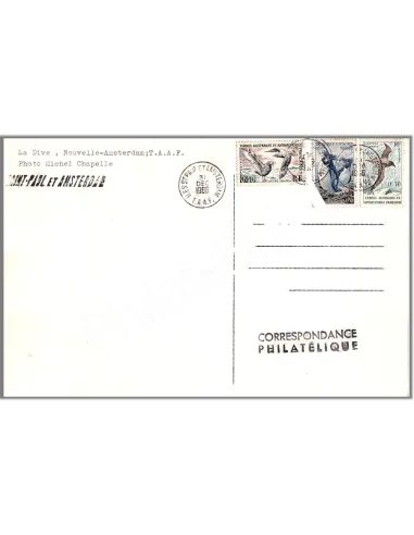 Carte photo des TAAF, timbres des Dom-Tom