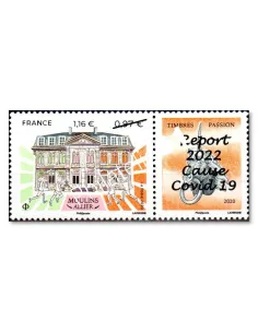 Timbres-Passion Moulins Allier, surchargé "Report 2022 cause Covid 19"