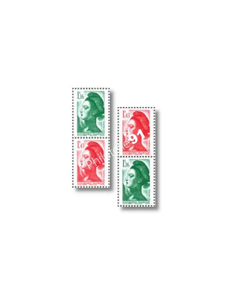 2 paires verticales issues du carnet 40 ans de la Liberté de Gandon