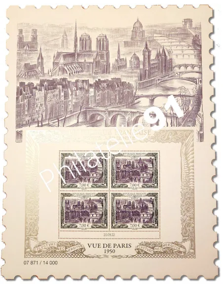 Affiche Vue de Paris, Salon Philatélique d'Automne 2022, timbre France