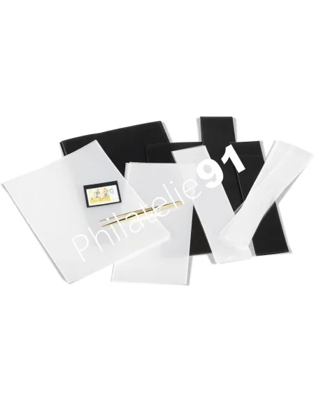 Assortiment de 100 bandes Hawid à fond noir, matériel philatélique