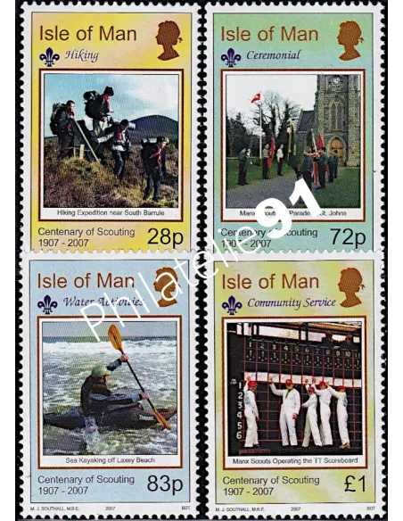 ILE DE MAN, n° 1374 à 1377, Collection timbres Europe