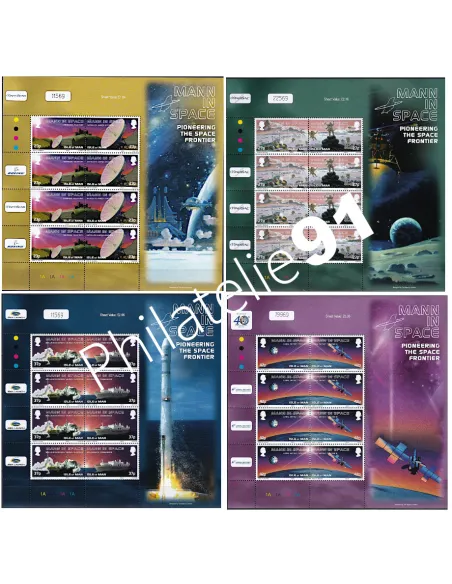ILE DE MAN - 4 feuilles des n° 1059 à 1966 - Industries spatiales
