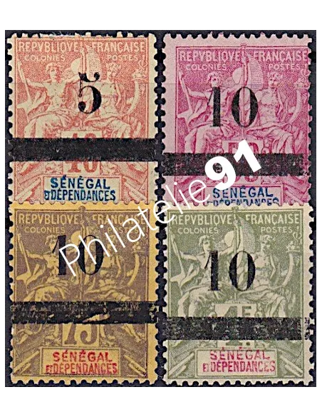Timbres du SÉNÉGAL n° 26 à 29, collection timbres Colonies Françaises