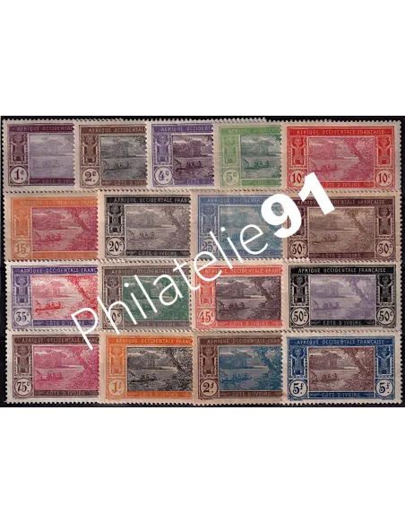 Timbres de Cote-d'Ivoire n° 41 à 57, Collection Timbres Colonies