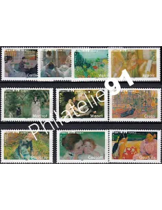 n° 3866a à 3875a, Timbres gommés sans logo, collection timbres France