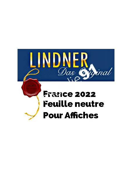 - LINDNER -        Feuille neutre - France 2022 - pour Affiche bloc de 4 timbres