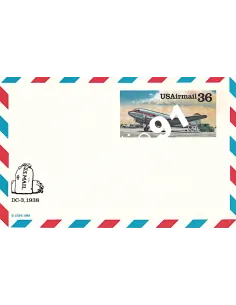 États-Unis, Entier Postal DC-3, Collection lettre Monde