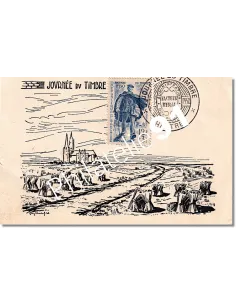 Carte maximum de France - Journée du Timbre de 1950 à Chartres