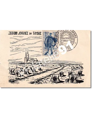 Carte maximum de France - Journée du Timbre de 1950 à Chartres