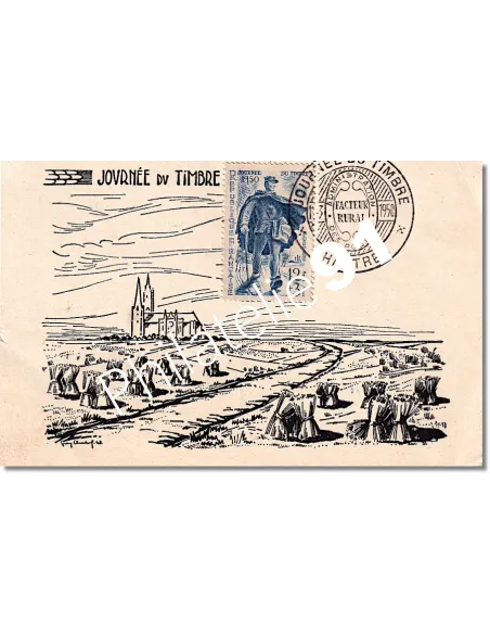 Carte maximum de France - Journée du Timbre de 1950 à Chartres