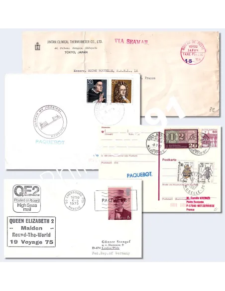 Lot de 4 plis maritimes, Collection lettre Tous Pays