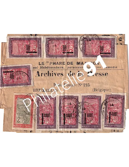 bande de journal de Madagascar, lettres colonies