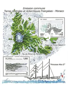 TAAF - n° 630 à 631 ** (Feuille f630) - Emission conjointe avec Monaco