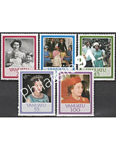 Timbres de Vanuatu n° 735 à 739, Elizabeth II, Timbres des colonies