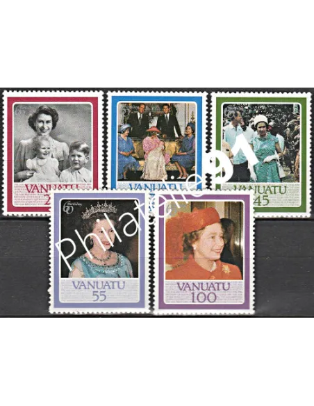 Timbres de Vanuatu n° 735 à 739, Elizabeth II, Timbres des colonies