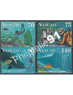 Timbres de Vanuatu n° 1021 à 1024, Timbres des colonies Françaises