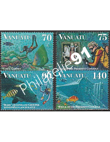 Timbres de Vanuatu n° 1021 à 1024, Timbres des colonies Françaises