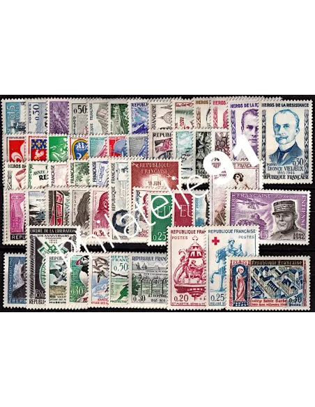 Année complète neuve de timbres de France de 1960