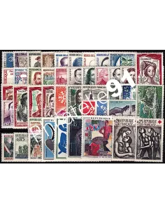 Année complète de timbres de France 1961, collection timbres France