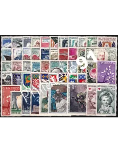 Année complète de timbres de France 1962, collection timbres France