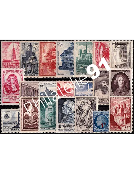 Année complète de timbres de France de 1947, collection Timbres France