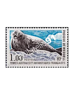 Timbre des TAAF n° 58, phoque, Collection timbres DOM TOM