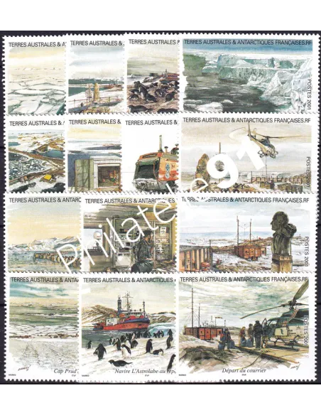 TAAF, n° 308 à 321, issus de carnet de voyage, timbres Dom-Tom