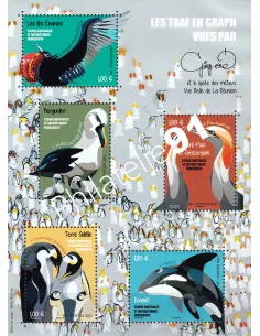 TAAF n° 992 à 996, Feuille, Collection timbres Dom-Tom