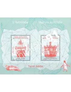 TAAF n° 1009 et 1010, Feuille, Collection timbres Dom-Tom