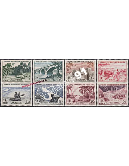 A.O.F. n° 54 à 61,Série F.I.D.E.S, timbres des colonies françaises
