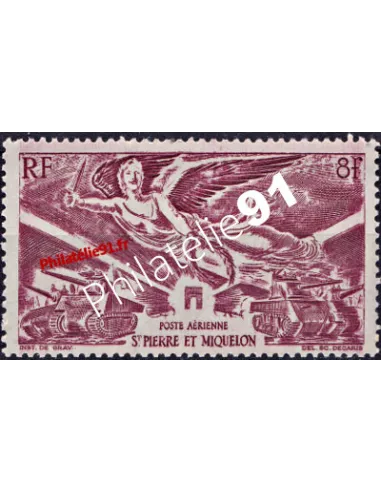 Saint pierre et Miquelon - Timbre neuf PA n° 11.  Anniversaire de la victoire.