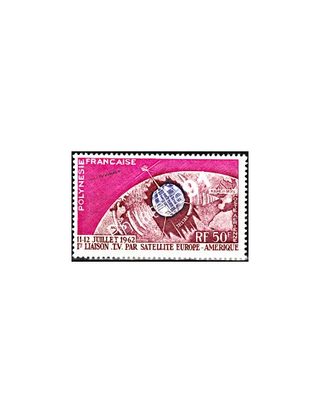 Timbre de POLYNÉSIE - P.A. n°  6? Communication et Espace, Timbre des Dom-Tom