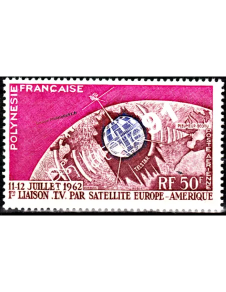 Timbre de POLYNÉSIE - P.A. n°  6? Communication et Espace, Timbre des Dom-Tom
